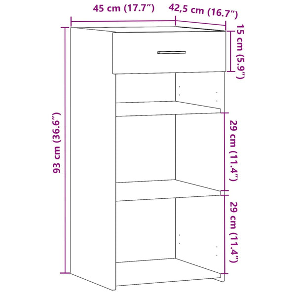 Sideboard Räuchereiche 45x93 cm