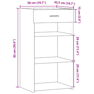 Betongraues Sideboard 50x42,5x93 cm