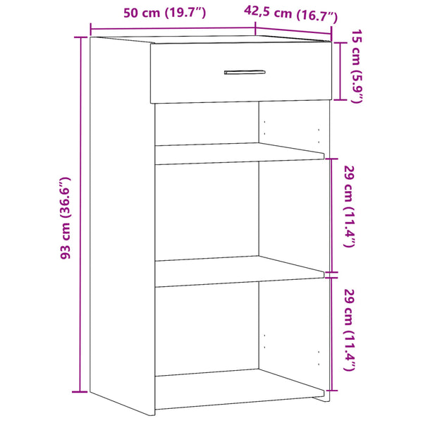 Sideboard Räuchereiche 50x42,5x93 cm