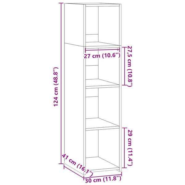Highboard Weiß 30x41x124 cm