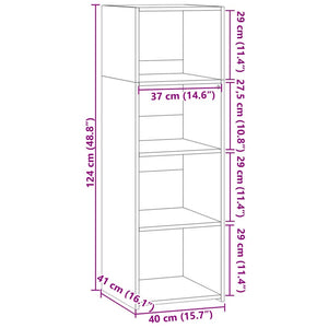Highboard Betongrau 40x124 cm