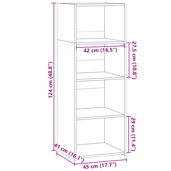 Highboard Räuchereiche 45x41x124 cm