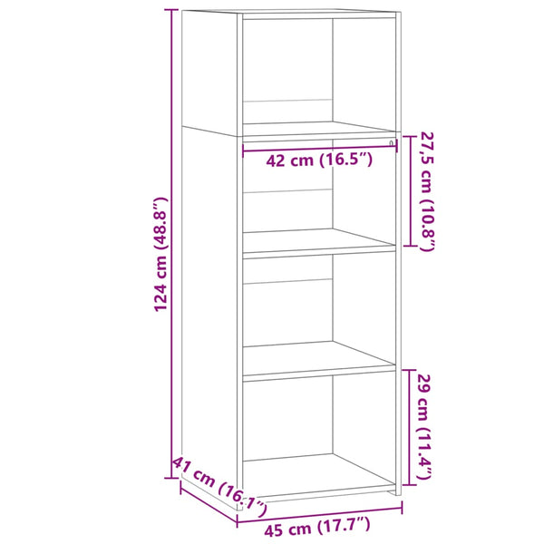 Highboard Braun Eichen-Optik 45x41x124 cm