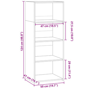 Highboard Schwarz 50x41x124 cm