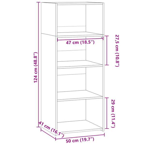 Highboard Braun Eichenoptik 50x41x124 cm