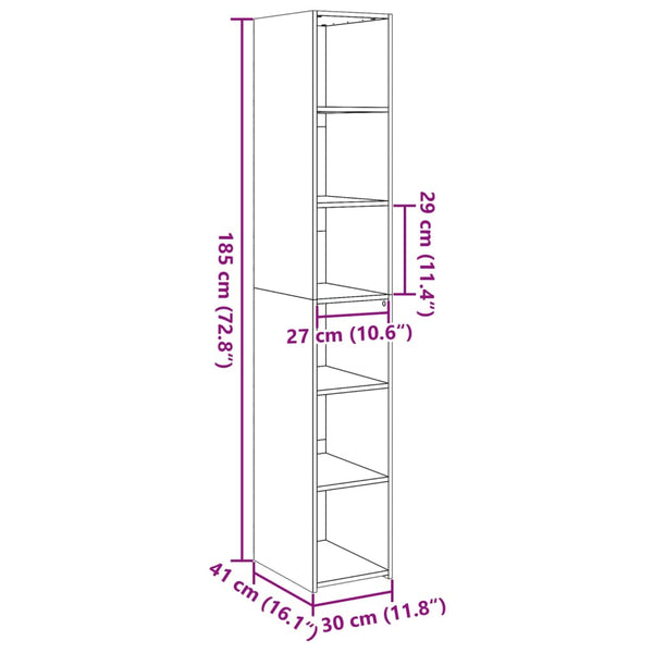 Highboard Grau Sonoma-Eiche 185 cm