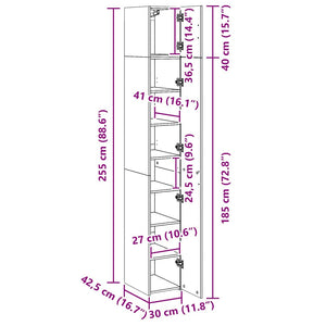 Schmaler Hochschrank Sonoma-Eiche 30x42,5x225 cm