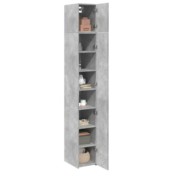 Schmaler Hochschrank Betongrau 30x42,5x225 cm
