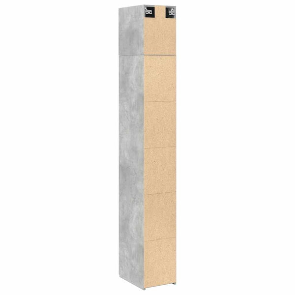 Schmaler Hochschrank Betongrau 30x42,5x225 cm