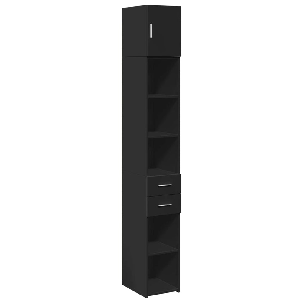 Schmaler Hochschrank Schwarz 30x42,5x225 cm