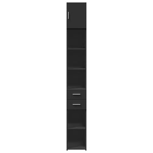Schmaler Hochschrank Schwarz 30x42,5x225 cm