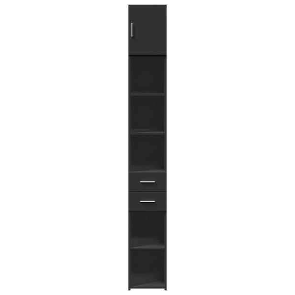 Schmaler Hochschrank Schwarz 30x42,5x225 cm