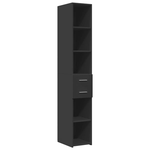 Schmaler Hochschrank Schwarz 30x42,5x225 cm