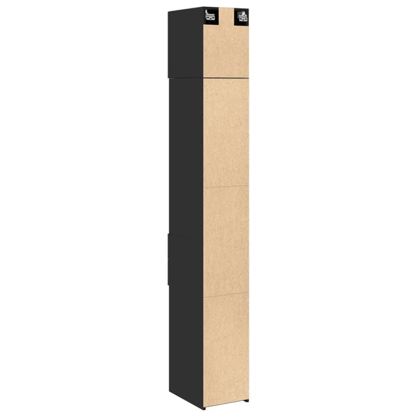 Schmaler Hochschrank Schwarz 30x42,5x225 cm