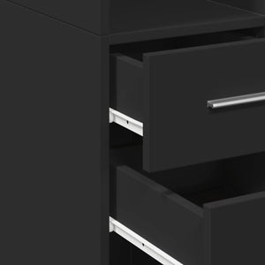 Schmaler Hochschrank Schwarz 30x42,5x225 cm