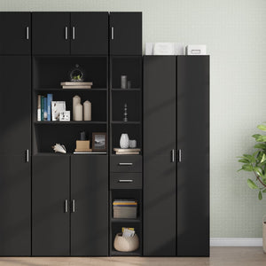 Schmaler Hochschrank Schwarz 30x42,5x225 cm