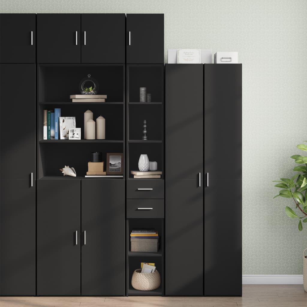 Schmaler Hochschrank Schwarz 30x42,5x225 cm