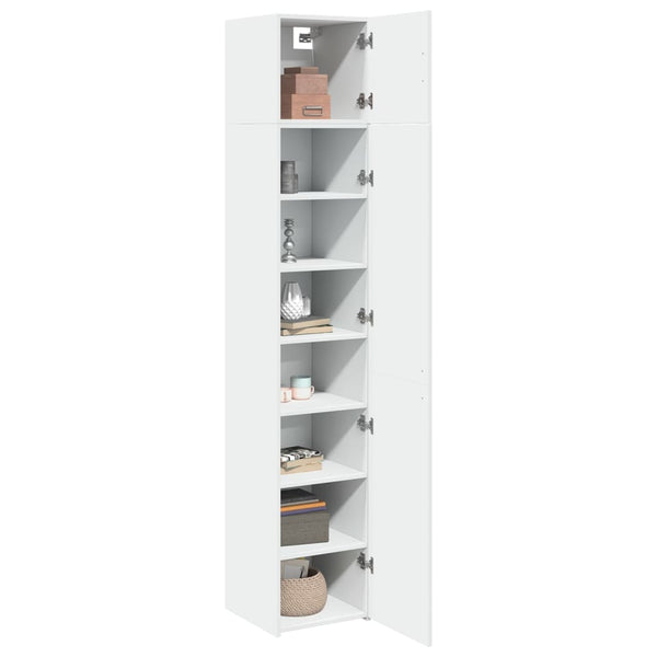 Schmaler Hochschrank Weiß 40x42,5x225 cm
