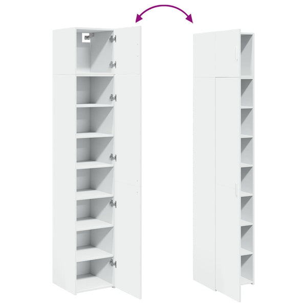 Schmaler Hochschrank Weiß 40x42,5x225 cm