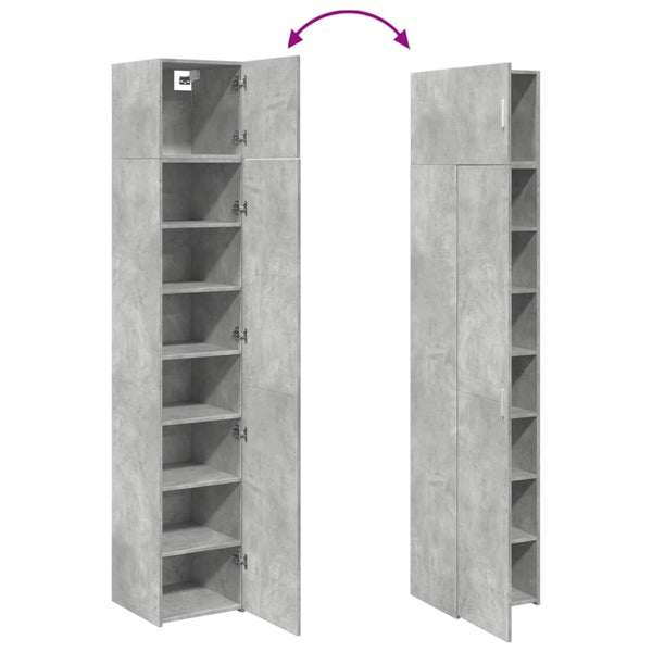 Schmaler Hochschrank Betongrau 40x42,5x225 cm