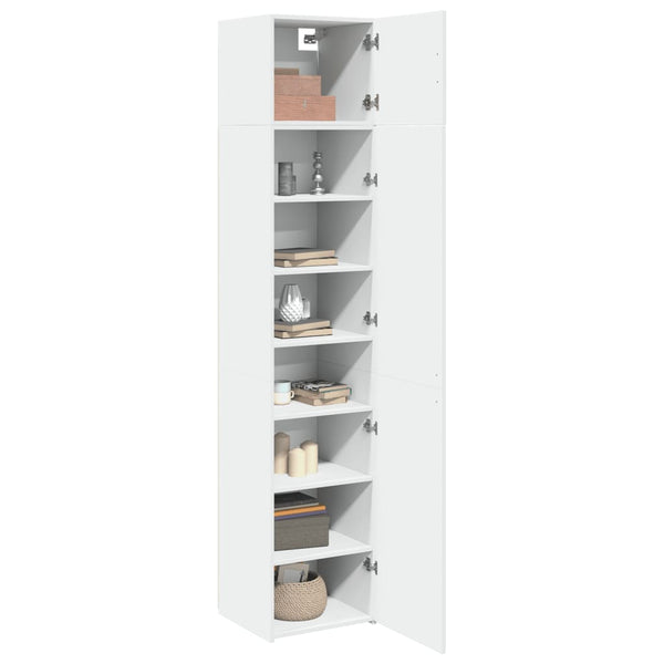 Schmaler Hochschrank Weiß 45x42,5x225 cm