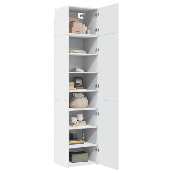 Schmaler Hochschrank Weiß 50x42,5x225 cm