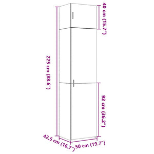 Schmaler Hochschrank Weiß 50x42,5x225 cm