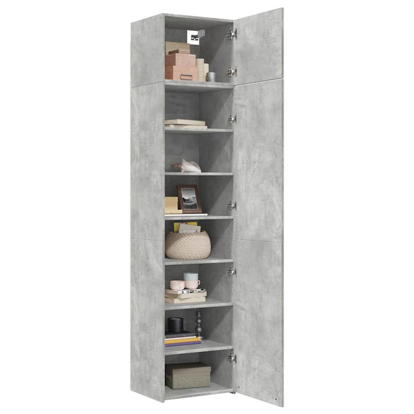 Schmaler Hochschrank Betongrau 50x42,5x225 cm