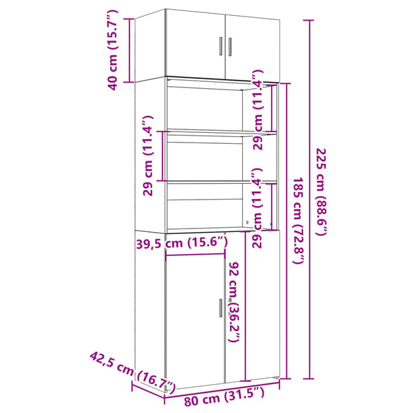 Sonoma-Eiche Hochschrank, 80 cm