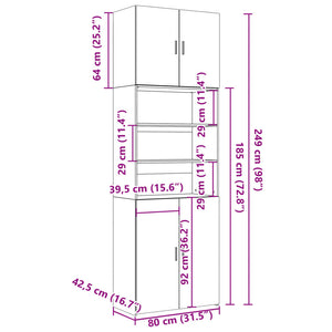Highboard Räuchereiche 80x249 cm