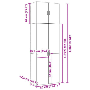 Highboard Grau Sonoma 80x249 cm
