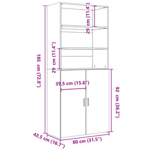 Highboard Räuchereiche 80x185 cm