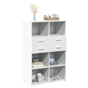 Highboard Weiß 80x42,5x124 cm