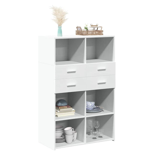 Highboard Weiß 80x42,5x124 cm