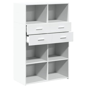 Highboard Weiß 80x42,5x124 cm