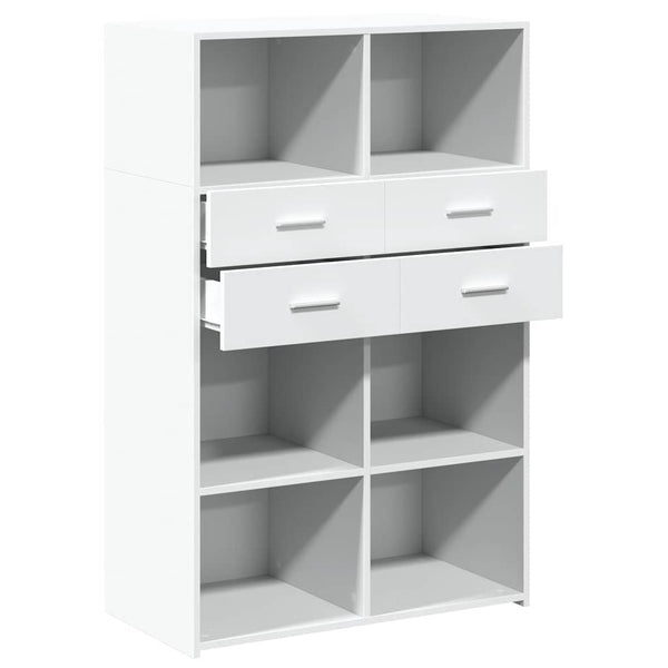 Highboard Weiß 80x42,5x124 cm