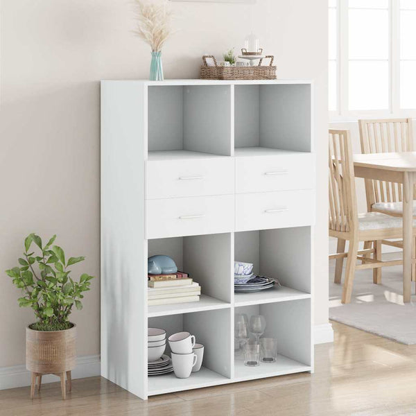 Highboard Weiß 80x42,5x124 cm