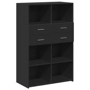 Highboard Schwarz 80x124cm Holzwerkstoff
