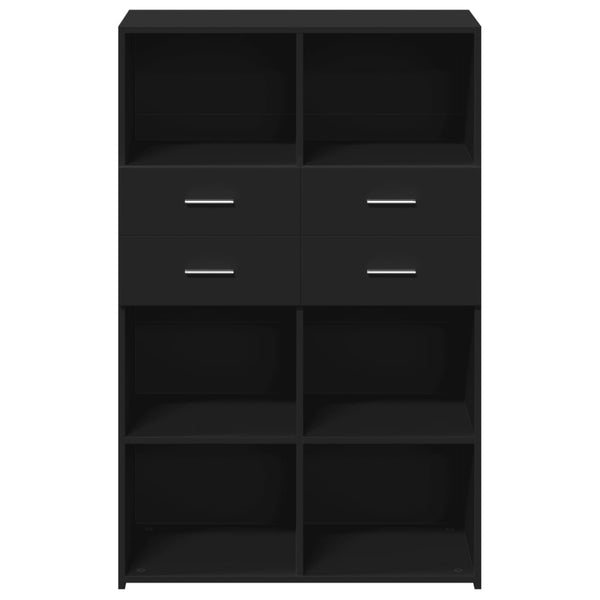 Highboard Schwarz 80x124cm Holzwerkstoff
