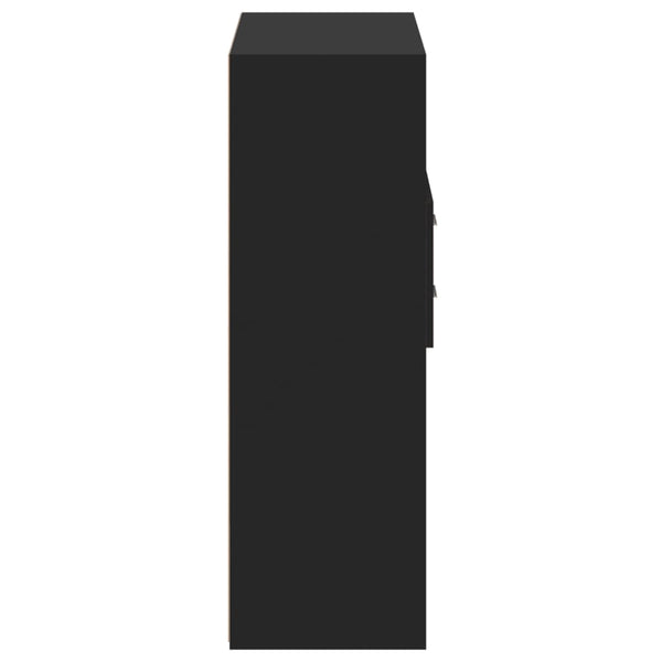 Highboard Schwarz 80x124cm Holzwerkstoff