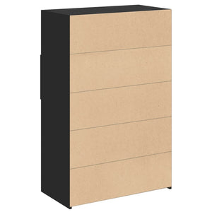 Highboard Schwarz 80x124cm Holzwerkstoff