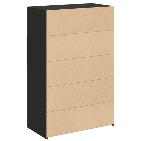 Highboard Schwarz 80x124cm Holzwerkstoff