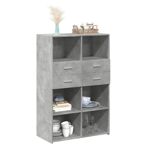 Highboard Betongrau 80x42,5x124cm