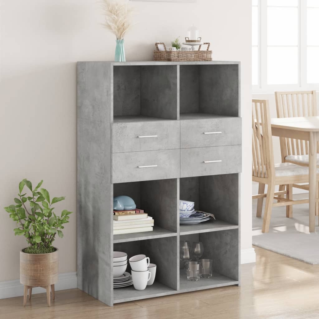 Highboard Betongrau 80x42,5x124cm
