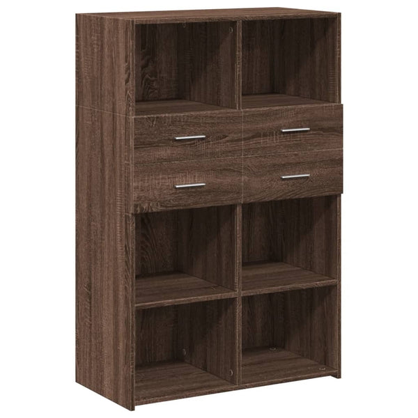 Highboard Braun Eichen-Optik 80x42,5x124 cm