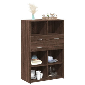 Highboard Braun Eichen-Optik 80x42,5x124 cm