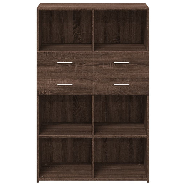 Highboard Braun Eichen-Optik 80x42,5x124 cm