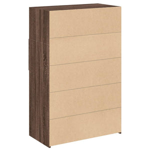Highboard Braun Eichen-Optik 80x42,5x124 cm