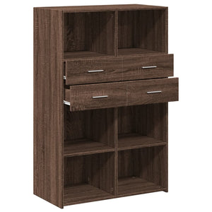 Highboard Braun Eichen-Optik 80x42,5x124 cm