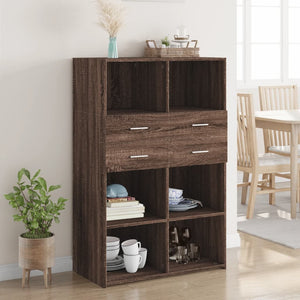 Highboard Braun Eichen-Optik 80x42,5x124 cm